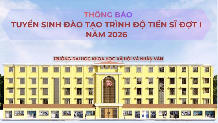 Thông báo tuyển sinh đào tạo trình độ tiến sĩ đợt 1 năm 2026